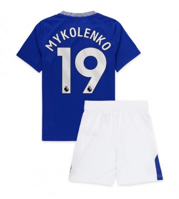 Everton Vitaliy Mykolenko #19 Primera Equipación Niños 2024-25 Manga Corta (+ Pantalones cortos)